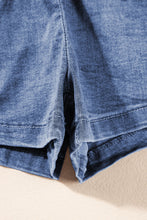 Load image into Gallery viewer, Blue Denim Shorts Set | Cuffed Sleeve Tee Elastic Shorts Set
