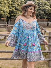 Load image into Gallery viewer, Plus Size Mini Dress | Long Sleeve Print Dress
