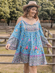 Plus Size Mini Dress | Long Sleeve Print Dress