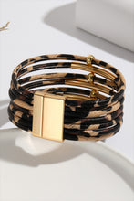 Load image into Gallery viewer, Buckle Bracelet | Brown Multi-Layer Leopard Beaded
