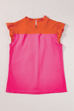 Load image into Gallery viewer, Flutter Sleeve Blouse | Orange Two Tone Ruffled Top
