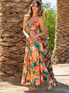 Womens Cami Dress | Twisted Printed V-Neck Cami Dress | maxi dress