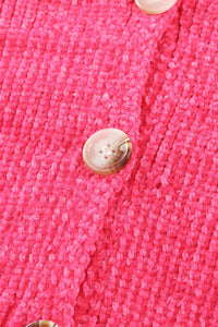 Rose Buttons Front Pocketed Sweater Cardigan | Tops/Sweaters & Cardigans