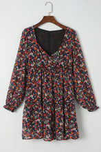 Load image into Gallery viewer, Wrapped V Neckline Long Sleeve Floral Dress
