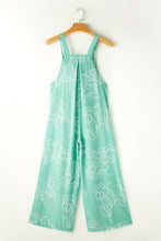 Load image into Gallery viewer, Moonlight Jade Printed Bib Wide Leg Overalls | Bottoms/Jumpsuits &amp; Rompers
