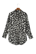 Load image into Gallery viewer, Black Leopard Print Tunic Shirt | Tops/Blouses &amp; Shirts
