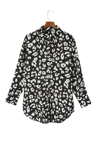 Black Leopard Print Tunic Shirt | Tops/Blouses & Shirts