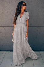 Load image into Gallery viewer, Gray Blue Fill Your Heart Lace Maxi Dress
