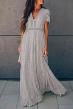 Load image into Gallery viewer, Gray Blue Fill Your Heart Lace Maxi Dress
