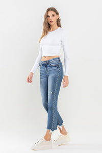 Womens Blue Jeans | Lovervet Mid Rise Frayed Hem Blue Jeans | Blue Jeans