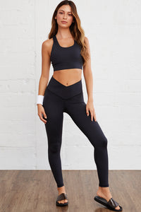 Black Arched Waist Seamless Active Leggings | Activewear/Yoga Pants