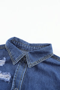 Blue Ripped Denim Jacket | Outerwear/Denim jackets