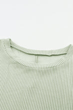 Load image into Gallery viewer, Oversized Top | Green Ribbed Roll-Tab Sleeve Chest Pocket
