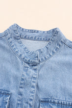 Load image into Gallery viewer, Drawstring Snap Down Denim Jacket with Chest Pockets
