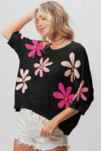 Load image into Gallery viewer, Cropped Sweater | Floral Pattern Sweater
