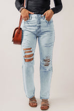 Load image into Gallery viewer, Beau Blue Vintage Acid Wash Distressed Straight Leg Jeans | Bottoms/Jeans
