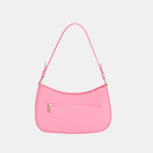 Load image into Gallery viewer, Pink PU Leather Double Zip Design Shoulder Bag

