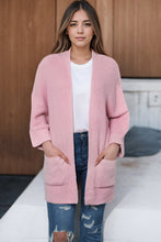 Load image into Gallery viewer, Pink Oversized Fold Over Sleeve Sweater Cardigan | Tops/Sweaters &amp; Cardigans
