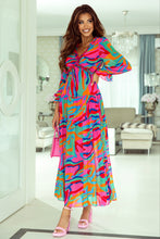 Load image into Gallery viewer, Multicolor Wild Lotus Ruffle Tiered Maxi Dress | Dresses/Maxi Dresses
