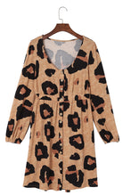 Load image into Gallery viewer, Mini Dress | Leopard Print Bubble Sleeve Loose Knit
