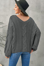 Load image into Gallery viewer, Cable Knit V-Neck Sweater
