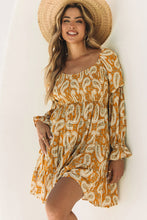 Load image into Gallery viewer, Yellow Boho Paisley Long Sleeve Floral Dress | Dresses/Floral Dresses
