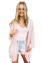 Load image into Gallery viewer, Pink Sheer Lightweight Knit Long Sleeve Cardigan
