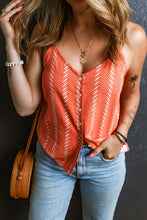 Load image into Gallery viewer, V Neck Cami Top | Orange Chevron Stripe Print Blouse
