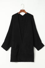 Load image into Gallery viewer, Sweater Cardigan | Black Oversized Fold Over Sleeve
