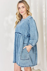 Denim Babydoll Dress | Oversized Mini Dress