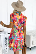 Load image into Gallery viewer, Short Sleeve Dress | Multi-Color Summer Floral Print V Neck
