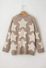 Load image into Gallery viewer, Khaki Star Pattern Winter Sweater with Pockets
