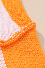 Load image into Gallery viewer, Orange Checkered Bishop Sleeve Sweater | Tops/Sweaters &amp; Cardigans
