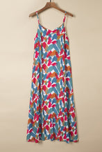 Load image into Gallery viewer, Maxi Dress | Multi-Color Abstract Print Spaghetti Straps
