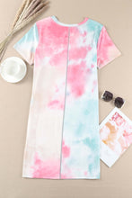 Load image into Gallery viewer, Multicolor Tie Dye Oversized Slit Tee Dress | Dresses/T Shirt Dresses
