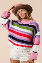 Load image into Gallery viewer, Multi Color Cropped Sweater
