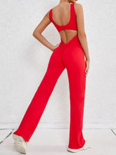 Load image into Gallery viewer, Womens Activewear Jumpsuit | Cutout Wide Strap Scoop Neck Active Jumpsuit
