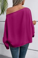 Load image into Gallery viewer, Balloon Sleeve Blouse | Bright Pink Neck Satin Blouse
