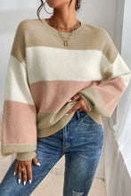 Load image into Gallery viewer, Color Block Lantern Sleeve Sweater
