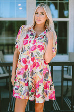 Load image into Gallery viewer, Shirt Dress | Multi-Color Floral Print Short Sleeve
