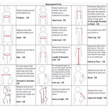 Load image into Gallery viewer, measurement sheet for Detachable Sleeves Bridal Gown
