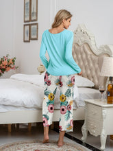 Load image into Gallery viewer, Womens Loungewear-Round Neck Top and Printed Pants Lounge Set | pajamas
