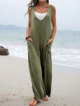 Load image into Gallery viewer, Womens Jumpsuit -Full Size Wide Strap Jumpsuit with Pockets | jumpsuit
