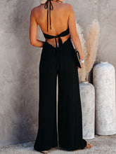 Load image into Gallery viewer, Womens Jumpsuit-Halter Neck Wide Leg Jumpsuit
