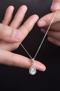 Fine Jewelry- Moissanite 1.5 Carat 925 Sterling Silver Teardrop Necklace | moissanite necklace