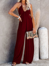 Load image into Gallery viewer, Womens Jumpsuit-Halter Neck Wide Leg Jumpsuit
