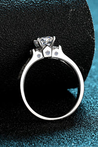 Moissanite Ring-Lucky Charm Moissanite Rhodium-Plated Ring