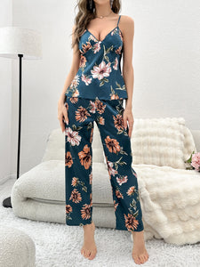 Womens Loungewear-Plunge Cami and Pants Lounge Set | pajamas