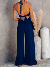 Load image into Gallery viewer, Womens Jumpsuit-Halter Neck Wide Leg Jumpsuit
