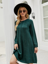 Load image into Gallery viewer, Womens Sweater Dress-Cable-Knit Long Sleeve Sweater Dress | sweater
